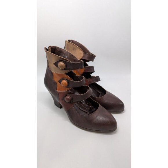 Spring Step L'Artiste Autumn Brown Strappy Heels - Picture 1 of 5